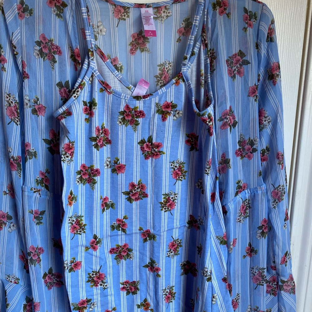 Blue Floral Dress - Two Piece